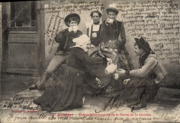 Delcampe - CPA Folklore Quimper Rafraichissement Apres La Danse De La Gavotte - Trachten