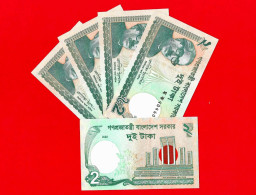 Delcampe - 5x Bangladesh 2 Taka 2022 P-52i UNC - Bangladesh