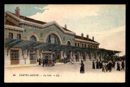 Delcampe - 63 - CHATEL-GUYON - FACADE DE LA GARE DE CHEMIN DE FER - CARTE COLORISEE - Châtel-Guyon