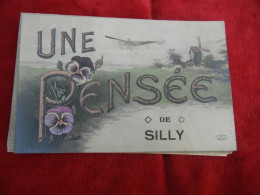 Delcampe - Fantaisie- Une Pensée De Silly TTBE Avion, Moulin, Oblitérée Silly-Kinshasa 1913 - Silly