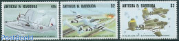 Delcampe - Antigua & Barbuda 1994 D-Day 3v, Mint NH, History - Transport - World War II - Aircraft & Aviation - Guerre Mondiale (Seconde)