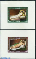 Delcampe - Ajman 1969 Goya Paintings 2 S/s, Mint NH, Art - Nude Paintings - Paintings - Adschman