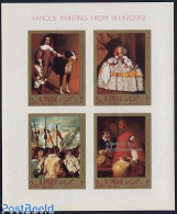 Delcampe - Ajman 1968 Paintings S/s, Imperforated, Mint NH, Nature - Dogs - Art - Paintings - Adschman