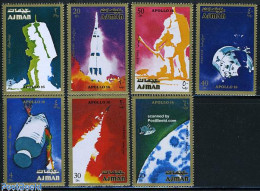 Delcampe - Ajman 1971 Apollo 16 7v (5v+[:]), Mint NH, Transport - Space Exploration - Adschman