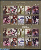 Delcampe - Netherlands 2004 Christmas M/s Welfare, Mint NH, Nature - Religion - Deer - Christmas - Neufs