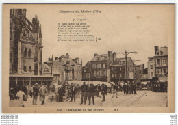 Delcampe - 1 Cpa Eu - Place Carnot Un Jour De Foire - Chanson Du Maire D'Eu - Eu