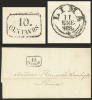 Delcampe - PERU: Entire Letter Sent From Caldera To Lima On 5/JA/1869 Without Franking, With Postage Due Mark Of 10c. And Arrival B - Peru
