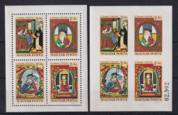 Delcampe - Ungarn 1970 Tag Der Briefmarke - Buchmalerei Mi.-Nr. Block 77 A Und B ** - Andere & Zonder Classificatie