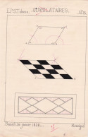 Delcampe - Dessin De Composition De L'élève ROSSIGNOL De L'école E.P.S. TALENCE En 1929 - Drawings