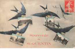 Delcampe - 02 SAINT QUENTIN #MK53630 SOUVENIR MULTI VUES HIRONDELLES - Saint Quentin