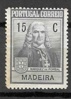 Delcampe - MADEIRA Portugal 1925, Serie Pombal Yvert 42,, 15 C Gris - Madeira