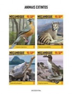Delcampe - Mozambico 2020, Animals Extincts, Turtle, Penguin, 4val In BF IMPERFORATED - Pingouins & Manchots