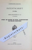Delcampe - Original Patent - Edw. Engström & Co , Stockholm , Schweden | 1878 | Schuh Zum Besteigen Von Mast , Telegraph | Klettern - Documents Historiques
