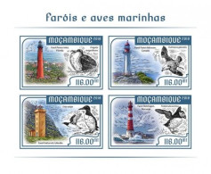 Delcampe - Mozambico 2020, Lighthouses And Seabrids, BF IMPERFORATED - Leuchttürme
