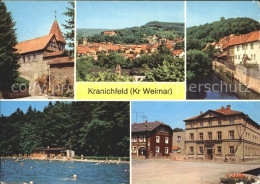 Delcampe - Kranichfeld Niederburg Teilansicht Schloss Freibad Markt - Kranichfeld