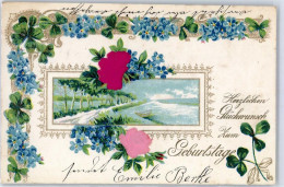 Delcampe - 51572967 - Vergissmeinnicht Kleeblatt Rose - Geburtstag