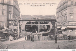 Delcampe - PARIS LES TRAVAUX DU METROPOLITAIN PLACE SAINT MICHEL - Paris (06)
