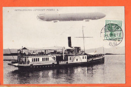 Delcampe - 17469 (•◡•) ZEPPELIN'SCHES Luftschiff Modell 4 @ Schaufelraddampfer KAISER WILHELM @ 1908 à EHLINGER Paris @ GEBRÜDER - Zeppeline