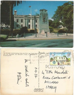 Delcampe - Bermuda Cenotaph At Huoses Parliament Hamilton Pcard 17aug1977 With UPU 1974 C15 Solo - Monuments