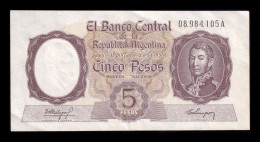 Delcampe - Argentina 5 Pesos José De San Martín 1960 Pick 275a Mbc Vf - Argentine