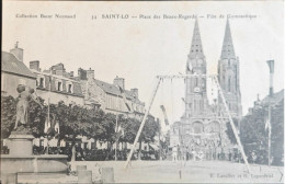 Delcampe - CPA SAINT LO Place Des Beaux Regards Fête De Gymnastique - RIS18 - Saint Lo