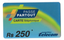 Delcampe - MAURICE PREPAYEE Mauritius Telecom 250 RS Date1999 PASSE PARTOUT Tirage 20 000 - Maurice