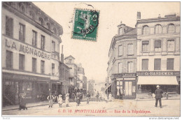 Delcampe - MONTIVILLIERS  EN SEINE MARITIME  RUE DE LA REPUBLIQUE CPA  ANIMEE     CPA CIRCULEE - Montivilliers