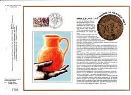 Delcampe - 16F-Carte Souvenir France CEF N° 423-Soie Du 1-10-1977 - Paris - Meilleurs Ouvriers 77 - Collectors