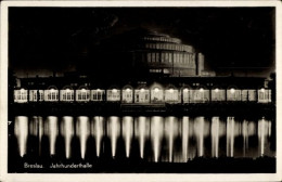 Delcampe - CPA Wrocław Breslau Schlesien, Jahrhunderthalle, Wasserseite, Nachtbeleuchtung - Schlesien