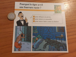 Delcampe - FICHE ATLAS COLLECTION TINTIN "ANIMAUX SAUVAGES N°12 - Tigre" - Autres & Non Classés
