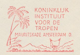 Delcampe - Meter Cover Netherlands 1953 Batak House - Royal Institute For The Tropics - Palm Tree - Indianer