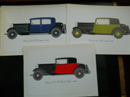 Delcampe - 3 GRAVURES CITROEN 1932 - Automobili