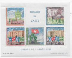 Delcampe - Laos Journée De L'Armée 1968 (bloc Neuf Dentelé) Bloc 41 N° 174/176 & C52/53 Parade Militaire - Laos