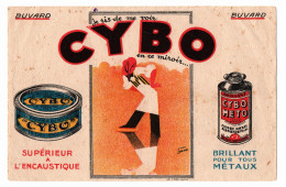 Delcampe - Buvard CYBO - Supérieur à L'encaustique - Brillant Pour Tous Métaux - Je Ris De Me Voir CYBO En Ce Miroir - Limpieza