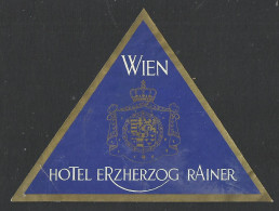 Delcampe - Austria - Wien - Hotel ERZHERZOG RAINER - Luggage Label - 10 X 9 Cm (see Sales Conditions) - Etiquettes D'hotels