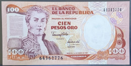 Delcampe - A20- Colombia 100 Pesos Oro Banknote Year 1991 P426-e UNC - Colombie