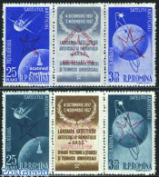 Delcampe - Romania 1958 World Expo 2x2v+tabs [:T:], Mint NH, Transport - Various - Space Exploration - World Expositions - Nuovi