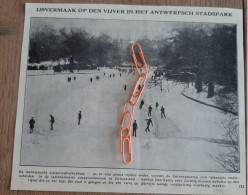 Delcampe - Antwerpen - Ijsschaatsen Op De Vijver Van Het Stadspark  - Origineel Knipsel Coupure Magazine - 1929 - Non Classés