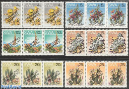 Delcampe - South-West Africa 1978 Elections, Flowers 6 Strips Of 3 [::]x6, Mint NH, Nature - Cacti - Flowers & Plants - Cactus
