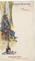 Delcampe - Menu Restaurant & Café Du Jardin Bernard Bosc Cox Infanterie Charles X Bénédictine Liqueur - Menus