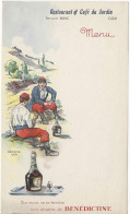 Delcampe - Menu Restaurant & Café Du Jardin Bernard Bosc Cox Infanterie 1900 Bénédictine Liqueur - Menus