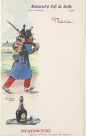 Delcampe - Menu Restaurant & Café Du Jardin Bernard Bosc Cox Infanterie 1850 Bénédictine Liqueur - Menus