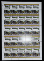Delcampe - LOCOMOTIVES FEUILLE COMPLETE 50 TIMBRES N° 602-603 NEUFS**. - Trains