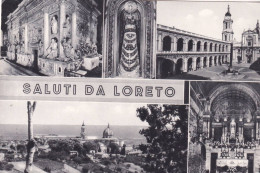 Delcampe - Cartolina Loreto ( Ancona ) Saluti Con Vedutine - Ancona