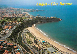 Delcampe - Carte Postale - 64 - Anglet - Le V.V.F.  La Pointe Saint Martin Avec Le Phare Et  Dans Le Fond  Biarritz - Vue Aérienne - Anglet
