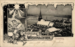 Delcampe - CPA Sønderborg Sonderburg Dänemark, Alsensund, Gesamtansicht, Glückwunsch Weihnachten - Dänemark