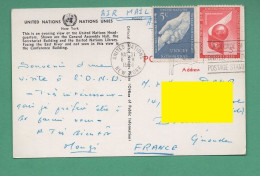 Delcampe - United Nations Timbres Oblitération New York 1961 Sur Carte Postale Building - Lettres & Documents