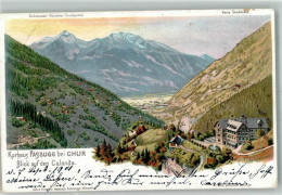 Delcampe - 7000 Chur Coire 1901 Lithographie Sign. Steinmann Hotel Kurhaus Passugg ... - 13568406 - Chur