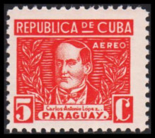 Delcampe - 1937. CUBA Präsident C. A. Lopez, Paraguay 5 C. Hinged.  (Michel 147) - JF566268 - Neufs
