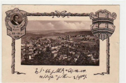 Delcampe - 39036771 - Aue, Rahmenkarte Mit Gesamtansicht Und Wappen Gelaufen Von 1926 Kleiner Riss Rechter Rand, Sonst Gut Erhalte - Aue